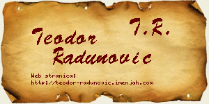 Teodor Radunović vizit kartica